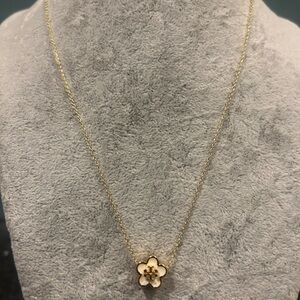Tory Burch Gold Floral Pendant Necklace